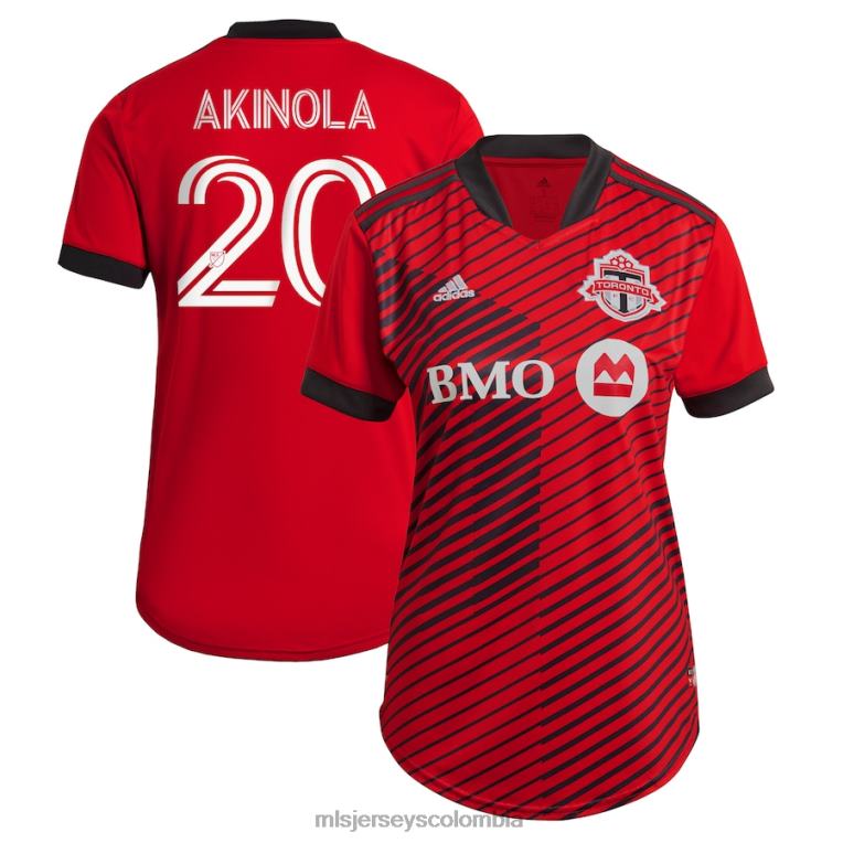 toronto fc ayo akinola adidas roja 2021 a41 réplica de camiseta del jugador mujer MLS Jerseys jersey TJ6661253