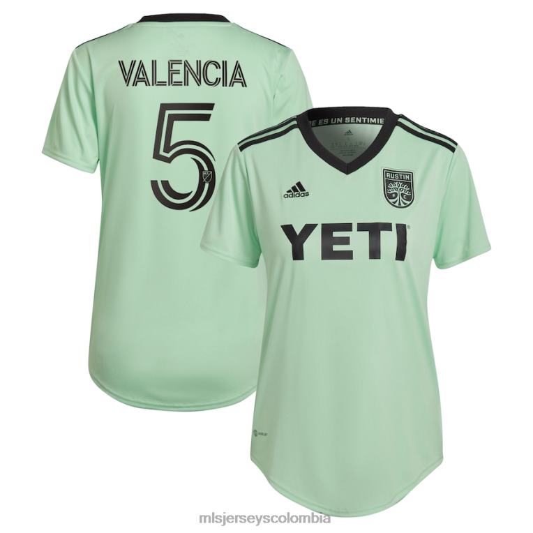 austin fc jhojan valencia adidas mint 2022 the sentimiento kit réplica de camiseta del jugador mujer MLS Jerseys jersey TJ6661396