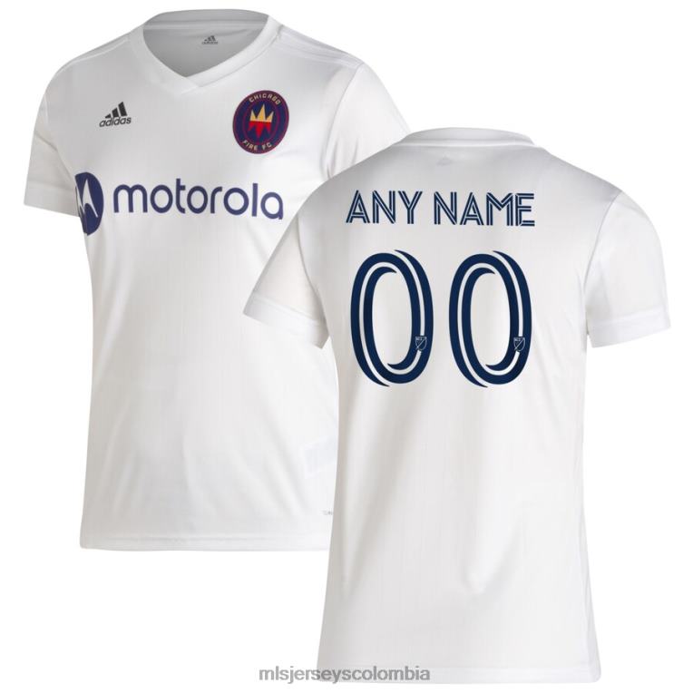 camiseta replica personalizada secundaria chicago fire adidas blanca 2020 mujer MLS Jerseys jersey TJ6661301