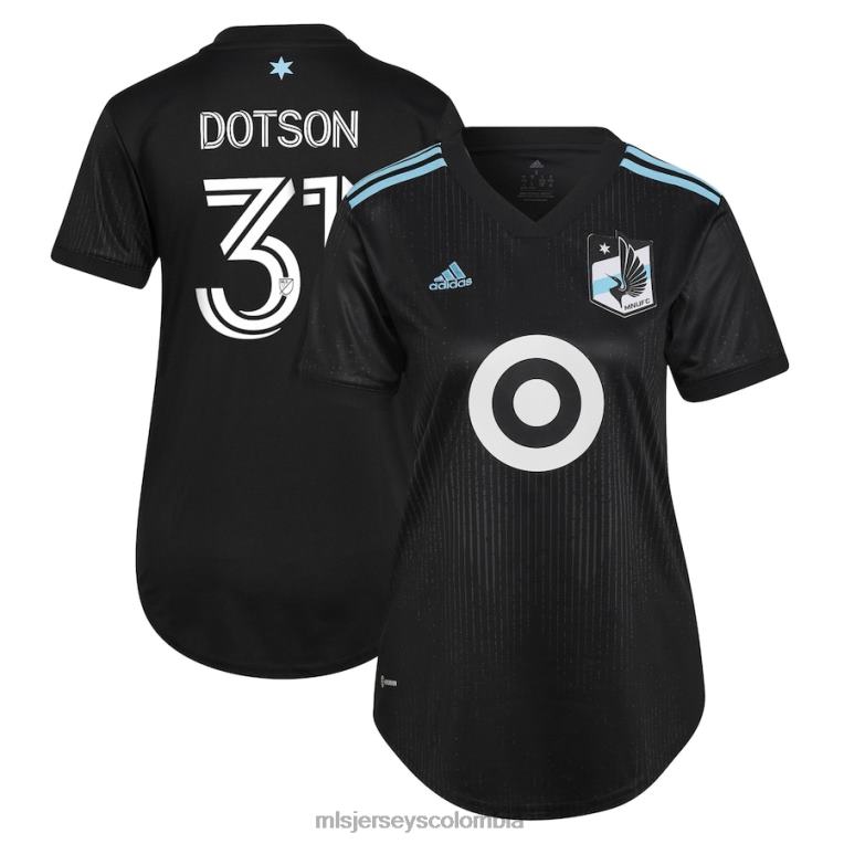 minnesota united fc hassani dotson adidas negro 2022 minnesota night kit réplica camiseta del jugador mujer MLS Jerseys jersey TJ6661388