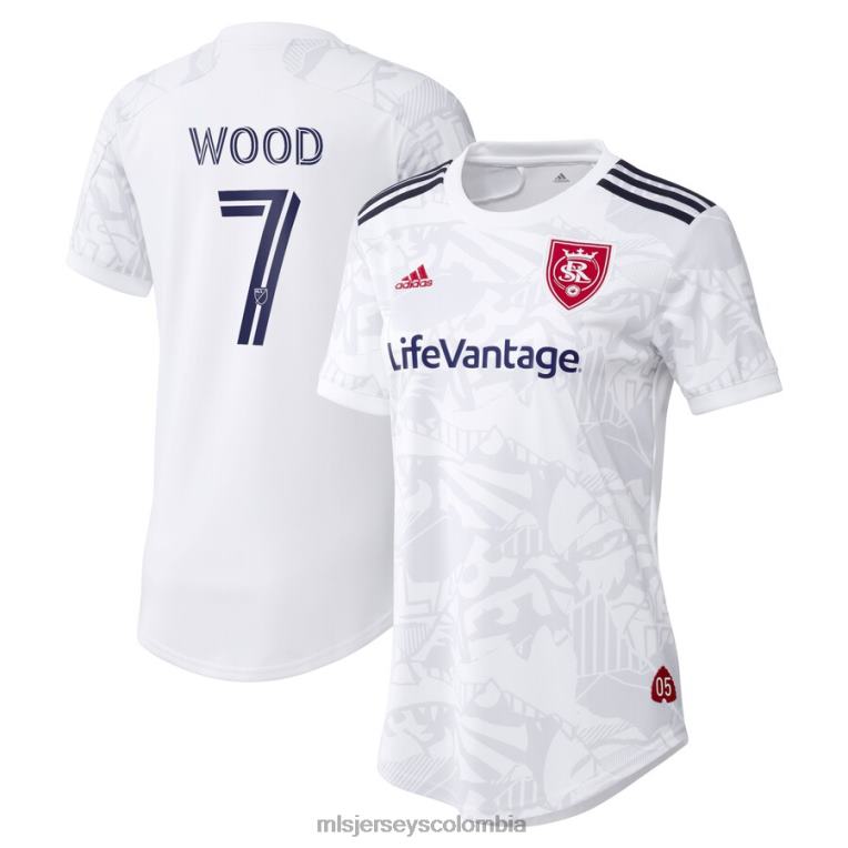 real salt lake bobby wood adidas blanco 2021 el kit secundario del seguidor réplica de la camiseta del jugador mujer MLS Jerseys jersey TJ6661374
