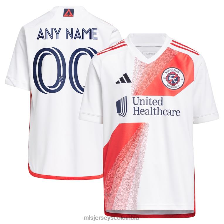 revolución de nueva inglaterra camiseta personalizada adidas defiance blanca 2023 niños MLS Jerseys jersey TJ666315