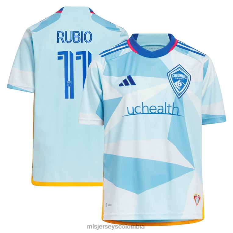 colorado rapids diego rubio adidas azul claro 2023 nuevo día kit réplica camiseta niños MLS Jerseys jersey TJ666726