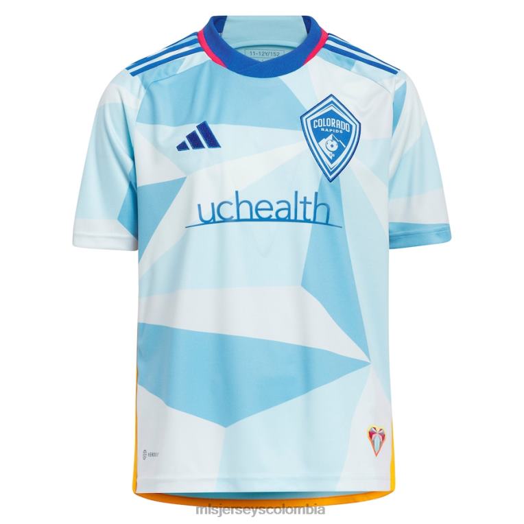 colorado rapids adidas azul claro 2023 nuevo día kit réplica camiseta niños MLS Jerseys jersey TJ666361