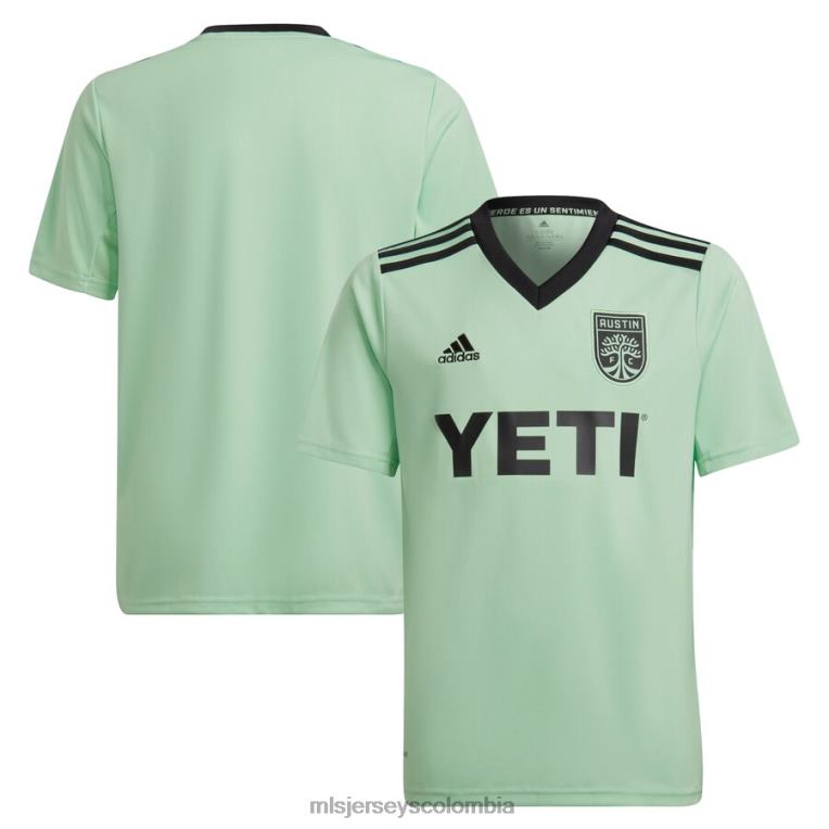 austin fc adidas mint 2022 the sentimiento kit replica camiseta en blanco niños MLS Jerseys jersey TJ666490