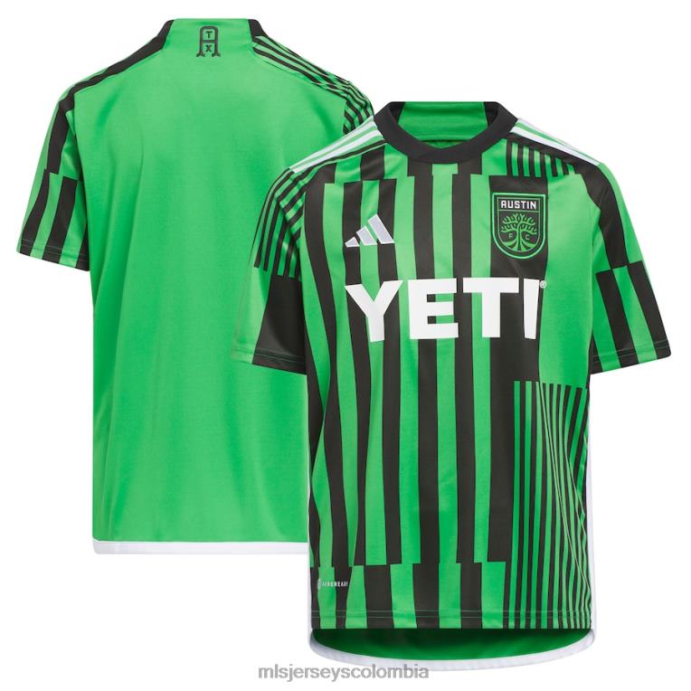 austin fc adidas verde 2023 las voces kit réplica camiseta niños MLS Jerseys jersey TJ66637