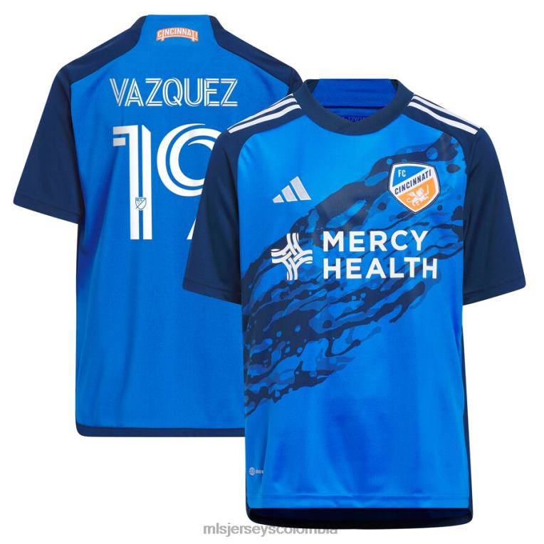 fc cincinnati brandon vazquez adidas azul 2023 river kit réplica camiseta niños MLS Jerseys jersey TJ666251