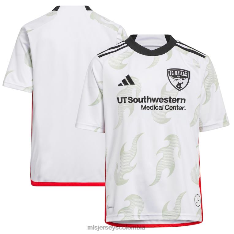 fc dallas adidas camiseta blanca 2023 burn baby burn replica niños MLS Jerseys jersey TJ666179