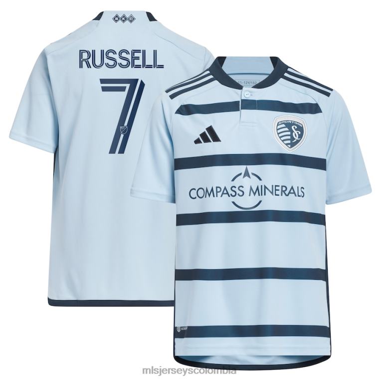 sporting kansas city johnny russell adidas azul claro 2023 aros 4.0 réplica de camiseta de jugador niños MLS Jerseys jersey TJ666322