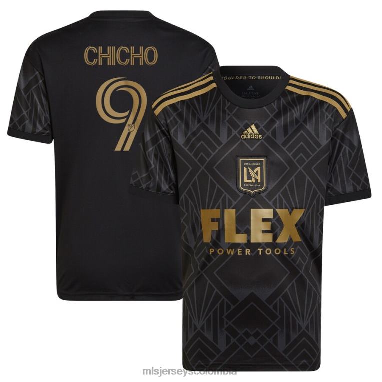lafc cristian arango adidas negro 2022 5 aniversario kit equipo réplica jugador camiseta niños MLS Jerseys jersey TJ6661380
