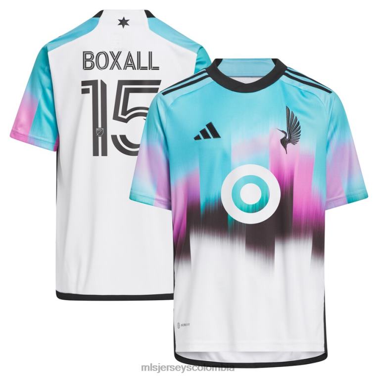 minnesota united fc michael boxall adidas blanco 2023 réplica del kit de la aurora boreal niños MLS Jerseys jersey TJ6661197