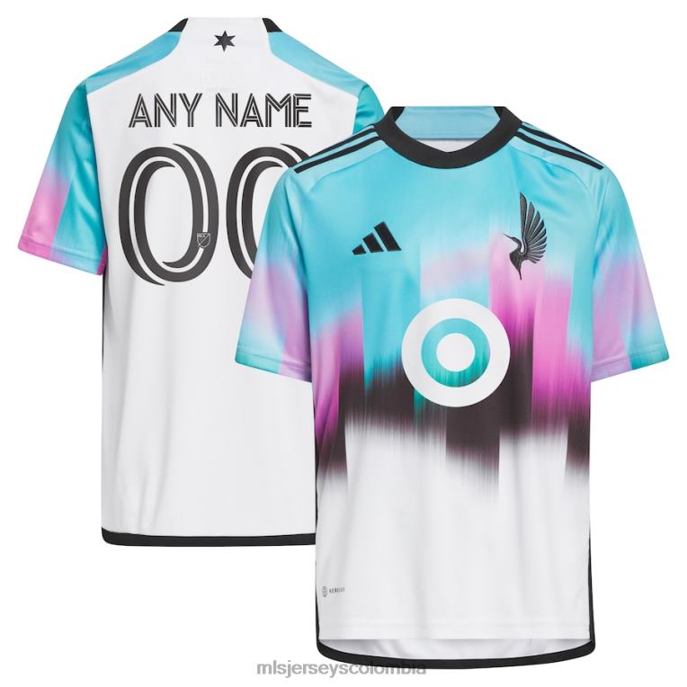 minnesota united fc adidas blanco 2023 réplica del kit de la aurora boreal camiseta personalizada niños MLS Jerseys jersey TJ666171