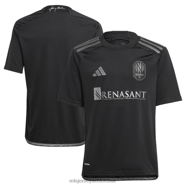 nashville sc adidas negro 2023 hombre de negro kit réplica camiseta niños MLS Jerseys jersey TJ66675