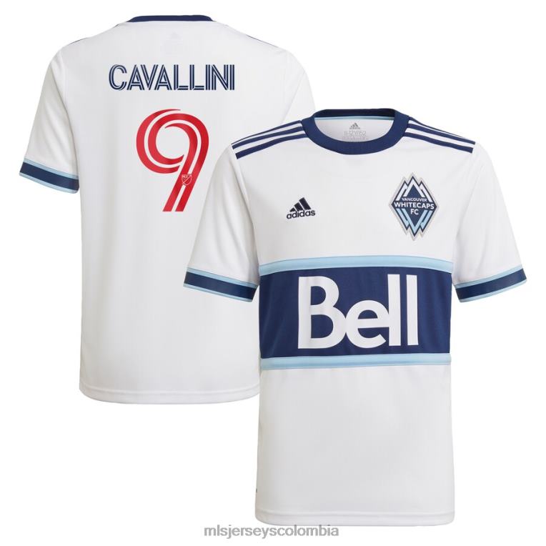 vancouver whitecaps fc lucas cavallini adidas camiseta blanca réplica principal del jugador 2021 niños MLS Jerseys jersey TJ6661248