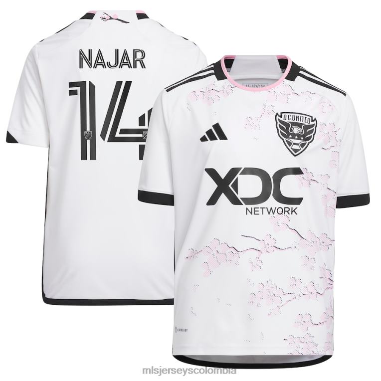 corriente continua. United Andy Najar adidas blanco 2023 The Cherry Blossom Kit réplica de camiseta de jugador niños MLS Jerseys jersey TJ6661178